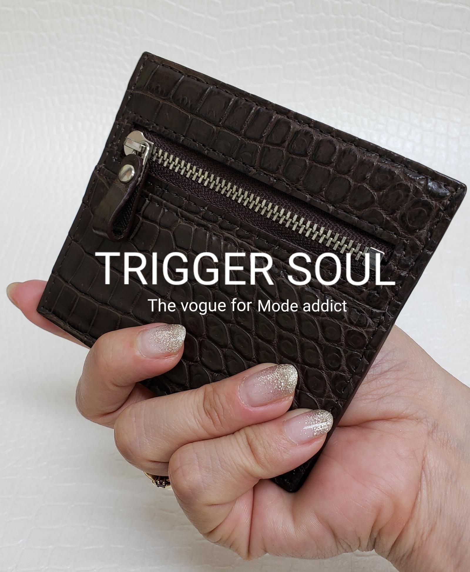 手のひらsize　クロコダイルコンパクトウォレット／BR1枚目の画像