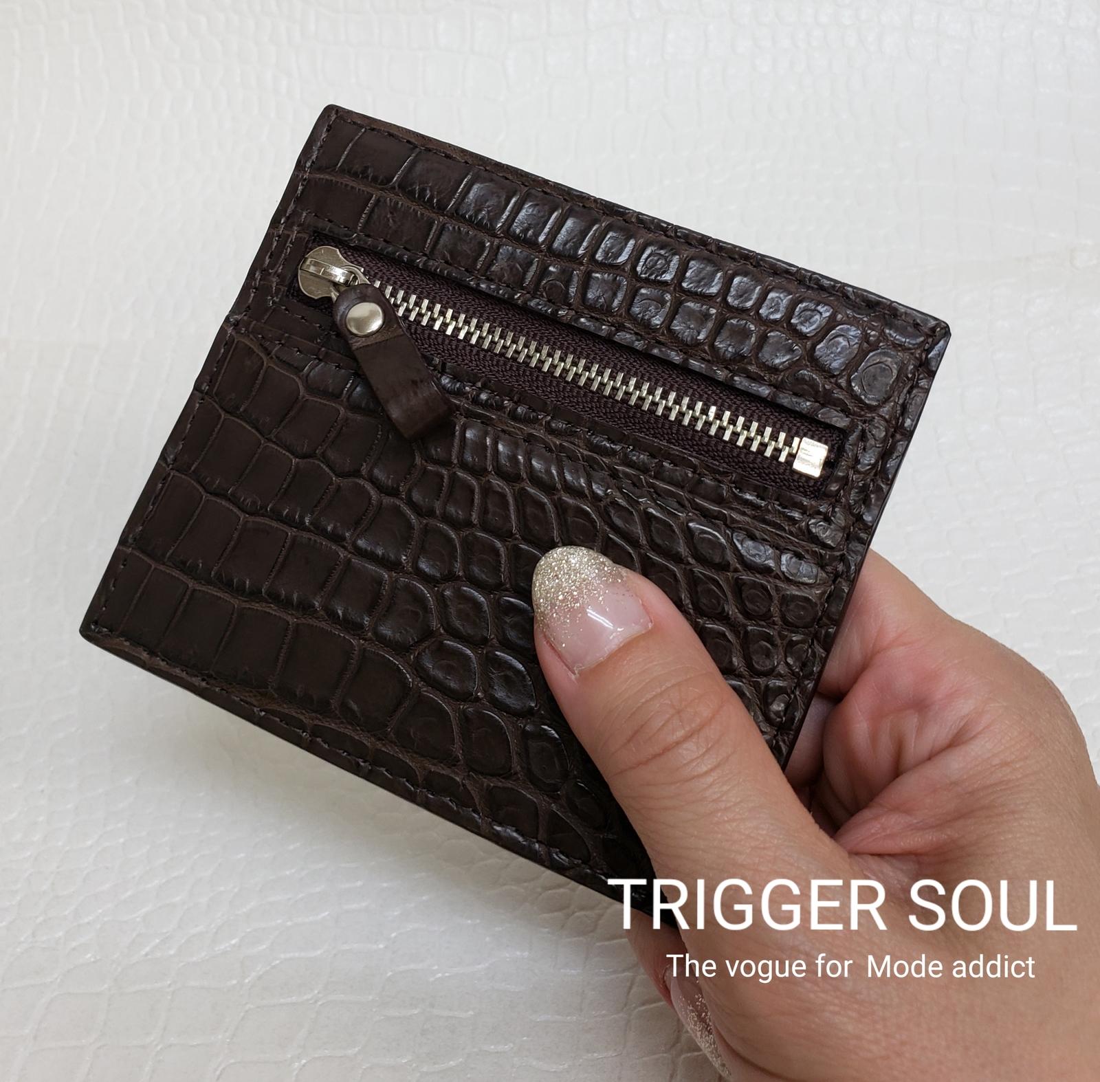 手のひらsize　クロコダイルコンパクトウォレット／BR | 4枚目