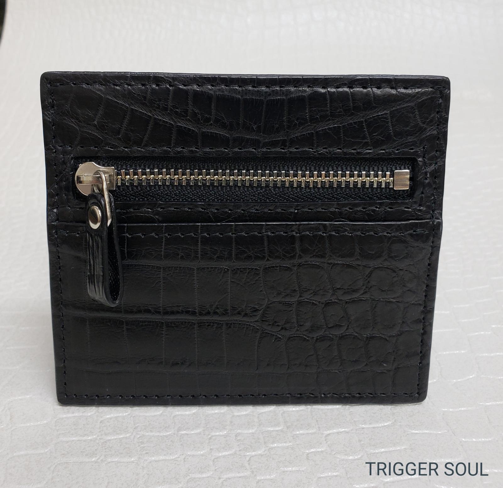 手のひらsize　クロコダイルコンパクトウォレット／BK | 2枚目