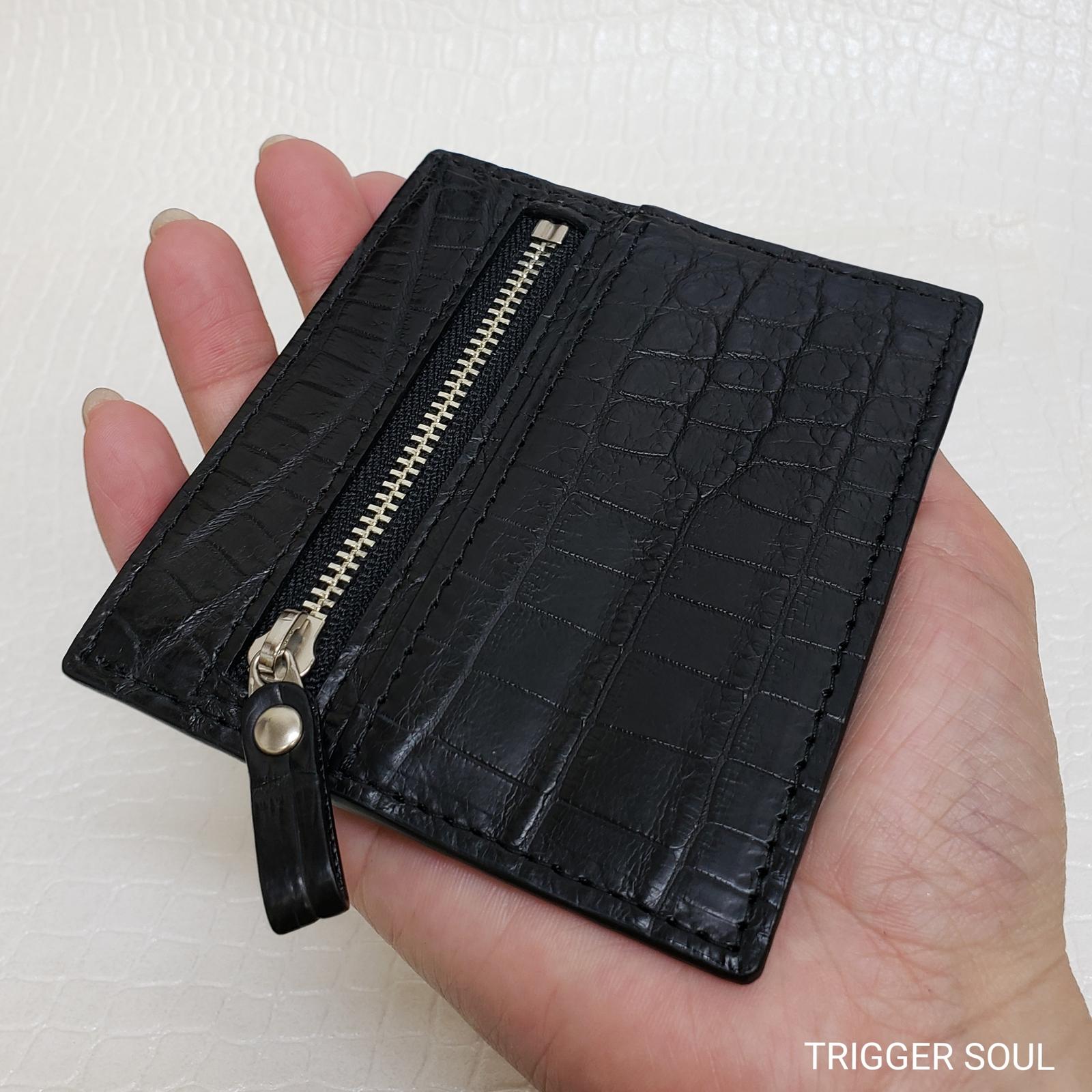 手のひらsize　クロコダイルコンパクトウォレット／BK | 5枚目